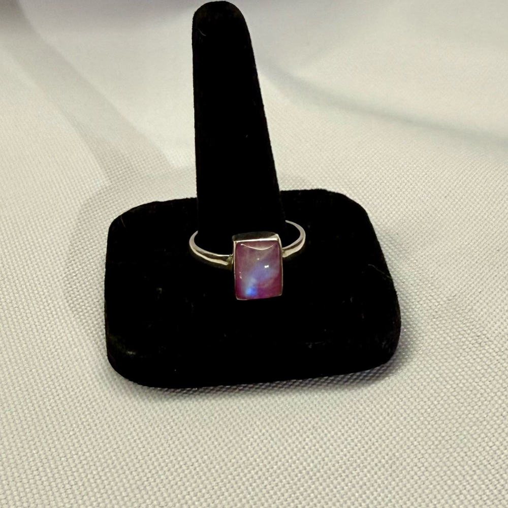 Pink Moonstone Sterling Silver Ring - Size 10.75 - NWOT